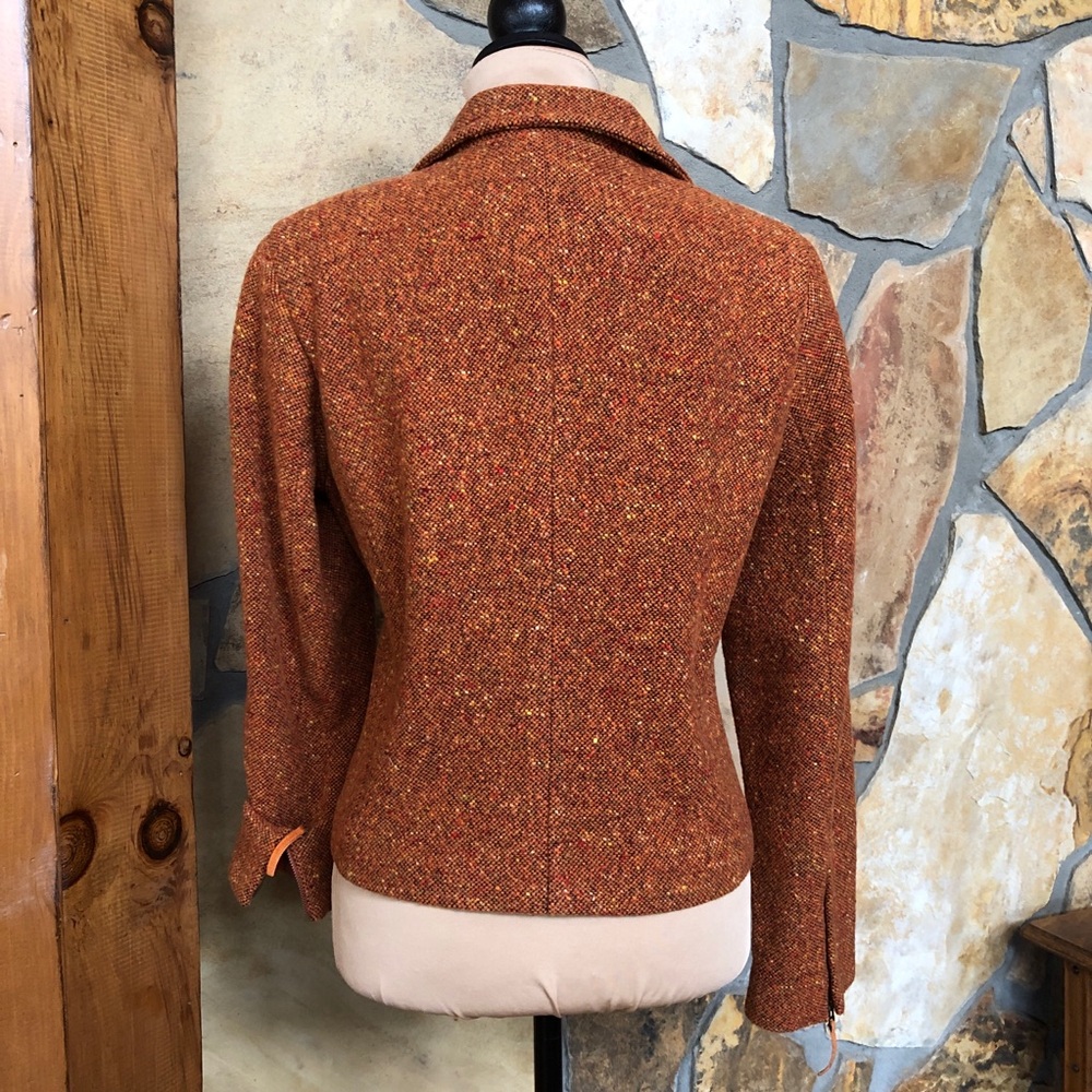 LIZ CLAIBORNE Vintage Wool Blend Suede Trim Cropped Jacket (S) - Picture 5 of 17